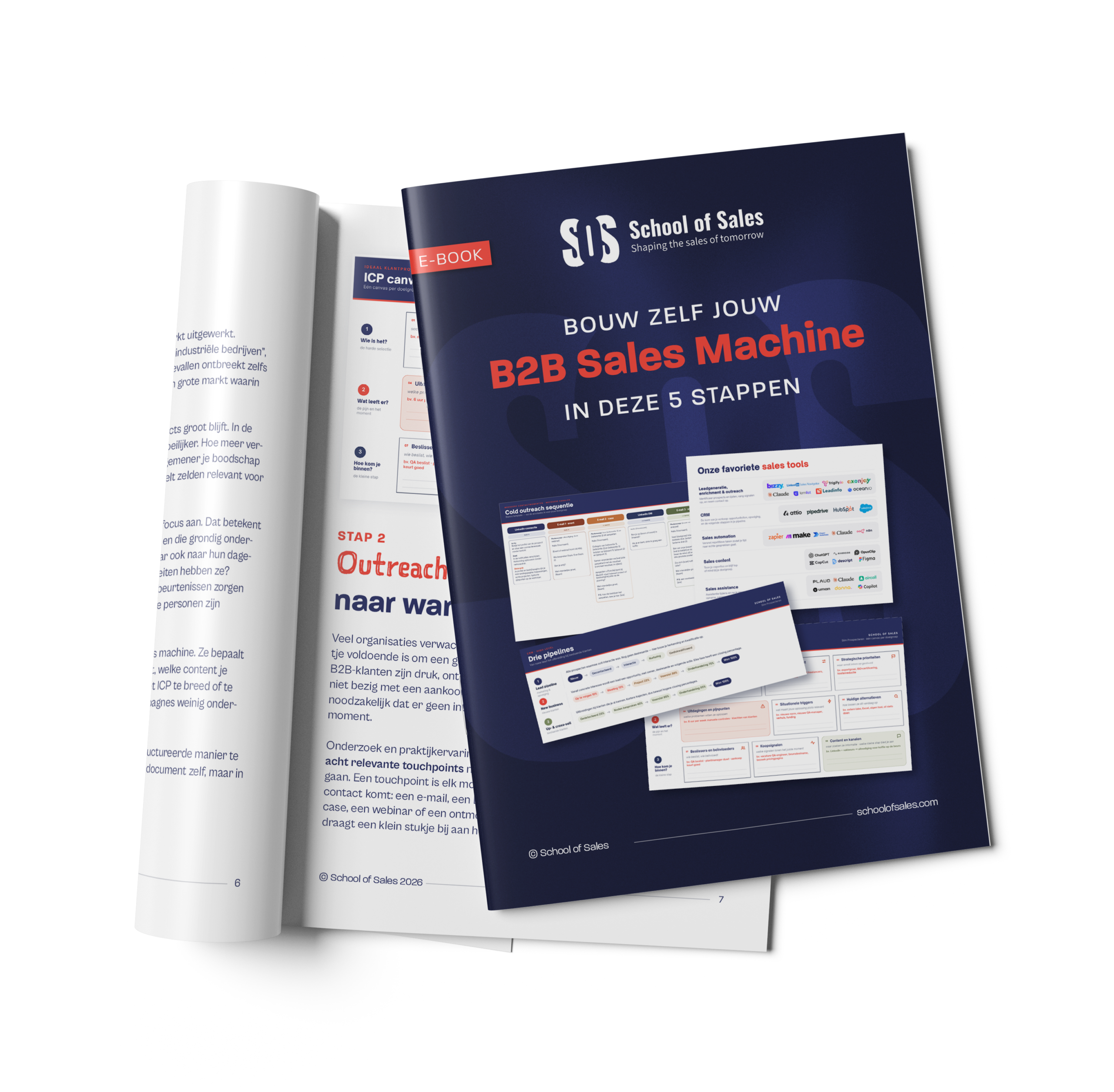 Het e-book Bouw zelf jouw B2B Sales Machine met de bijhorende canvassen en templates
